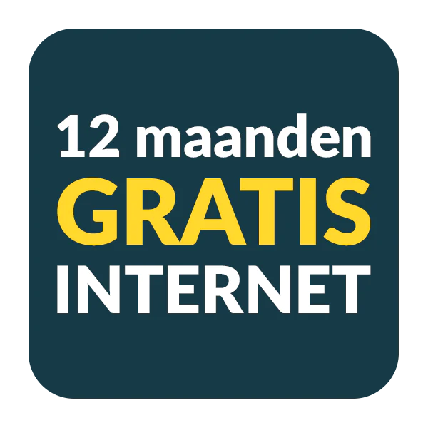 12 maanden gratis internet (en tv) t.w.v. € 299,00